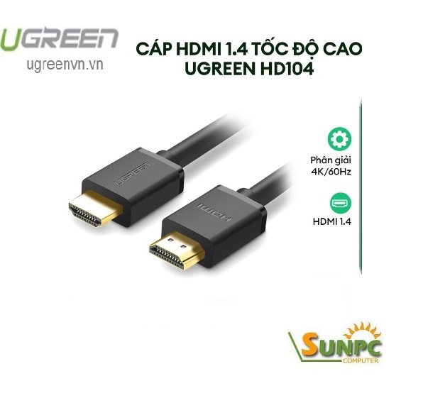 Cáp HDMI 1.4 dài 40M hỗ trợ Ethernet + 1080p@60hz Ugreen 50764 (Chip Khuếch Đại)